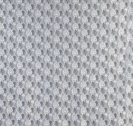 Krajka pružná jemná květinový vzor bílostříbrná