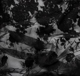 Krajka bordurová na tylu černá