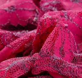 Krajka pružná květinový vzor fuchsiová