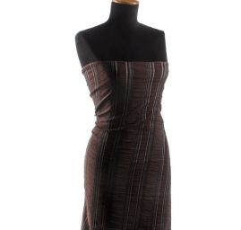 Žakárová pružná látka tmavší hnědá modrá