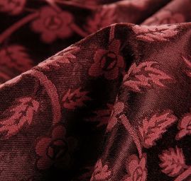 Brokát pružný květinový motiv starorůžový/hnědý