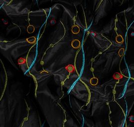 Vyšívaný taft geometrický vzor 