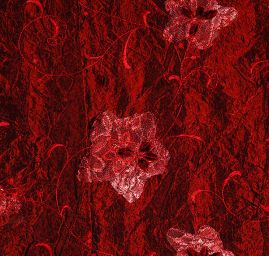 Krešovaný taft žakárový výšivka květů červená