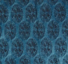 Brokát pružný geometrický ornament tyrkysový