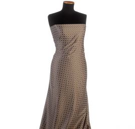 Žakárová látka s geometrickým vzorem béžová