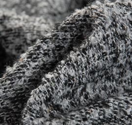 Kostýmová vlněná látka bukle Art Fabrics černobílá