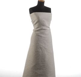 Kostýmová vlněná látka bukle Art Fabrics šedobéžová