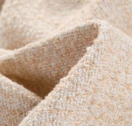 Kostýmová vlněná látka bukle Art Fabrics šedobéžová