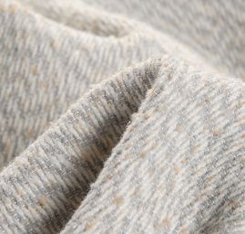 Kostýmová vlněná látka bukle Art Fabrics šedobéžová