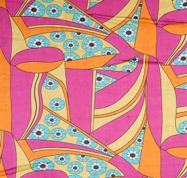 Jemný satén lesklý květy geometrické vzory