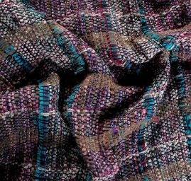 Ručně tkaná látka fialovorůžový melír