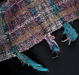 Ručně tkaná látka fialovorůžový melír