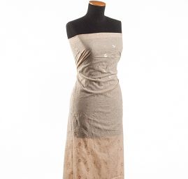 Bavlněný etamín tělové barvy výšivka flitry