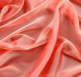 Šifon šanžán oranžovočervený s plisé úpravou