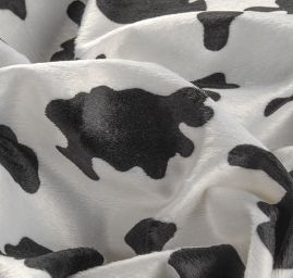 Imitace zvířecí srsi kráva černá/bílá