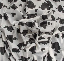 Imitace zvířecí srsi kráva černá/bílá