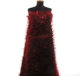 Imitace kožešiny dlouhý vlas vínová 