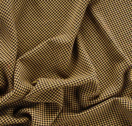 Vlněná kostýmová látka pepito zelenožlutá/ČERNÁ