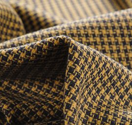 Vlněná kostýmová látka pepito zelenožlutá/ČERNÁ