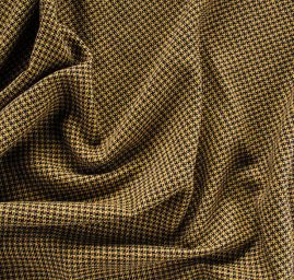 Vlněná kostýmová látka pepito zelenožlutá/ČERNÁ