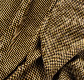 Vlněná kostýmová látka pepito zelenožlutá/ČERNÁ