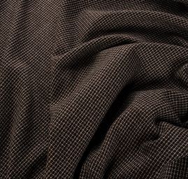 Látka na kostým vlna směs vzor kostky hnědá/béžová