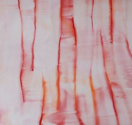 Ručně malovaná látka oranžovo-červená