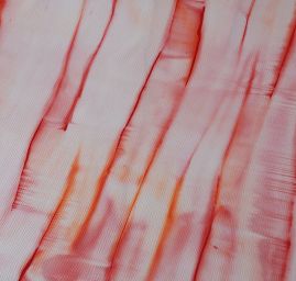 Ručně malovaná látka oranžovo-červená