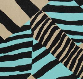 Satén nepružný zvířecí vzor modročerný