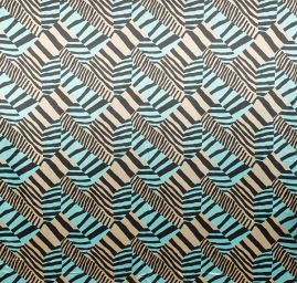 Satén nepružný zvířecí vzor modročerný