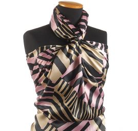 Satén nepružný motiv zvířecí černorůžový