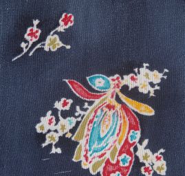 Šifon viskozový květinový vzor modrý