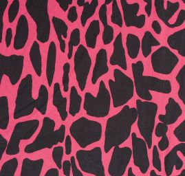 Šifon jemný zvířecí motiv černá růžová