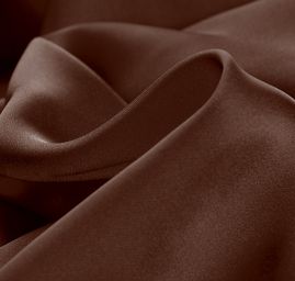 Pružný satén hladký hnědý matný