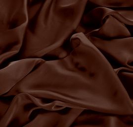 Pružný satén hladký hnědý matný