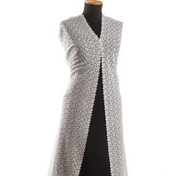 Hrubá krajka vzor drobných květů bílá