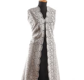 Hrubá krajka velké květy bílá