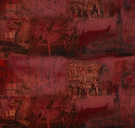 Pružný manšestr přelom století vínový