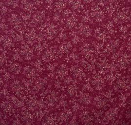 Pružný manšestr květinový vzor vínový
