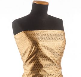 Brokát zlatobéžový jemný geometrický vzor