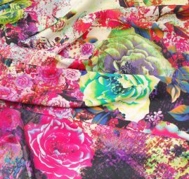 Satén vzor růže a fantazie barev