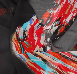 Efektní šifon fantazie barev 