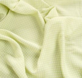 Jemný pružný šifon viskoza kostky pastel zelený