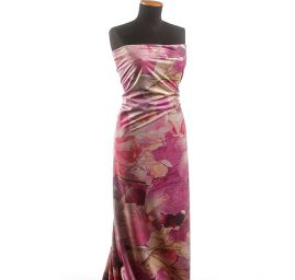 Sametová dekorační látka tisk květy abstraktní