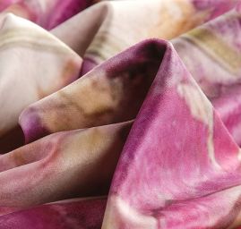 Sametová dekorační látka tisk květy abstraktní