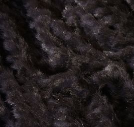 Pletenina s imitací kožešiny vzor kostky černá