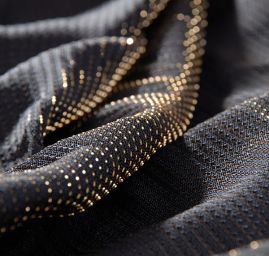 Lamé úplet černý se zlatým proužkem