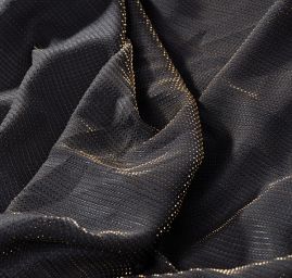 Lamé úplet černý se zlatým proužkem