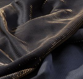 Lamé úplet černý se zlatým proužkem