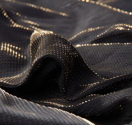 Lamé úplet černý se zlatým proužkem